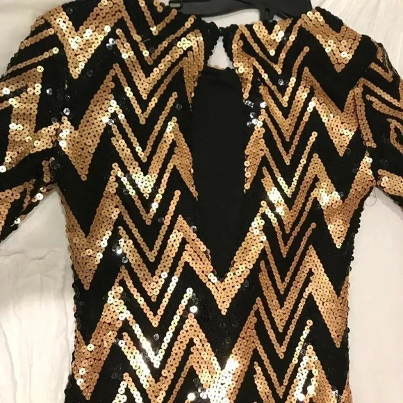 [Gianni Bini] Chevron Sequin Cocktail Dress - Picture 3 of 6